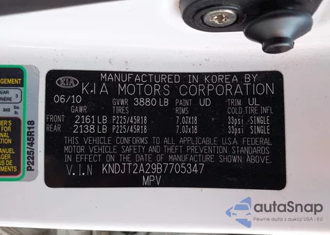 2011 Kia Soul Sport из США, поврежденный, VIN KNDJT2A29B7705347